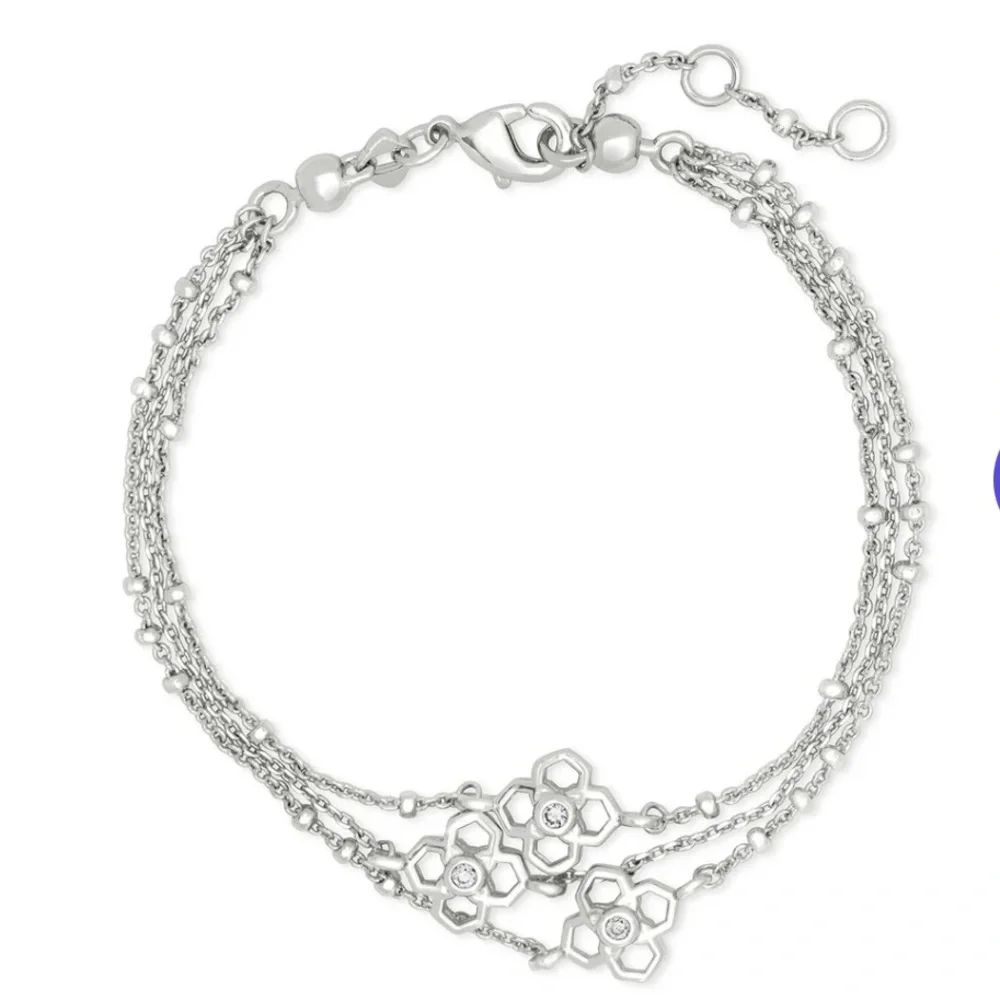 NEW KENDRA SCOTT Rue Multi Strand Bracelet In‎ Silver